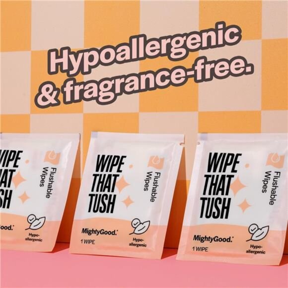 Flushable Wipes Travel Pack 30 Count Hypoallergenic Aloe Moist Toilet Wipes - Picture 5 of 8